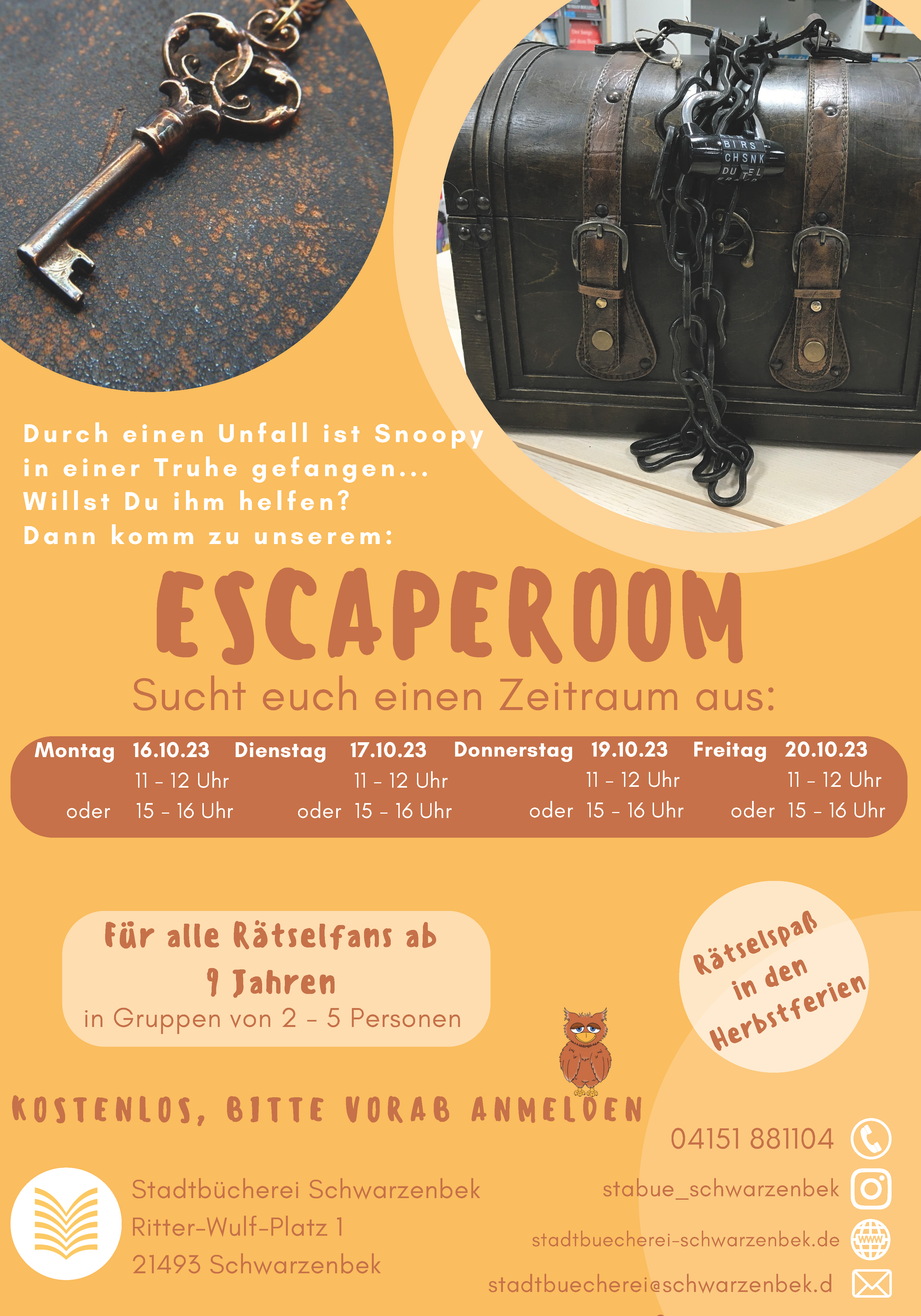 Escape Room Flyer einfach Herbst